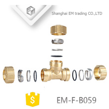 EM-F-B059 3 Möglichkeiten Messing Spanien T-Stück Compression Pex Rohrfitting